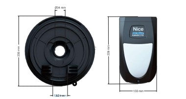 Nice DC Blue Absolute Roll-Up Garage Door Motor Kit with 2 Remotes Batt & CW