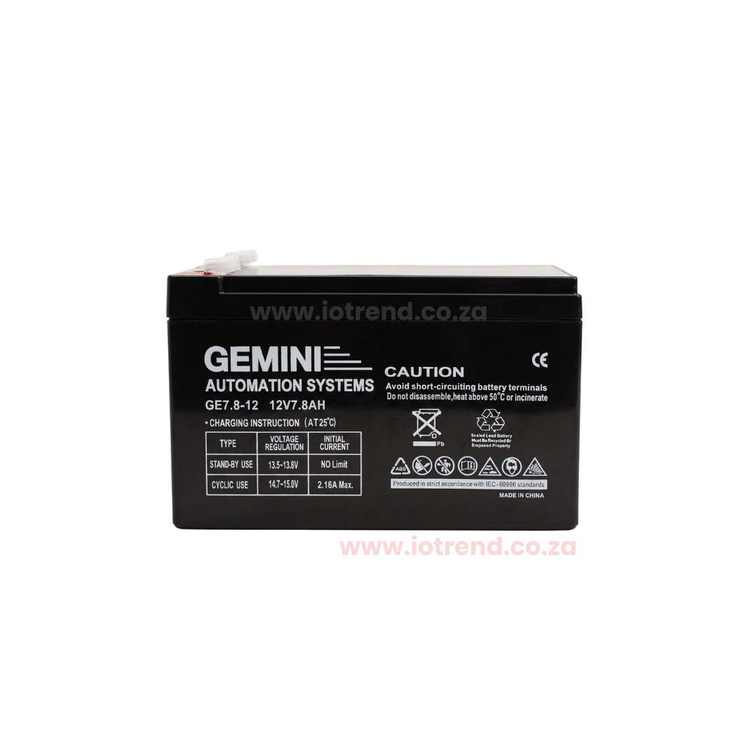 Gemini 12V 7.2AH Rechargeable Sealed Lead Acid Battery