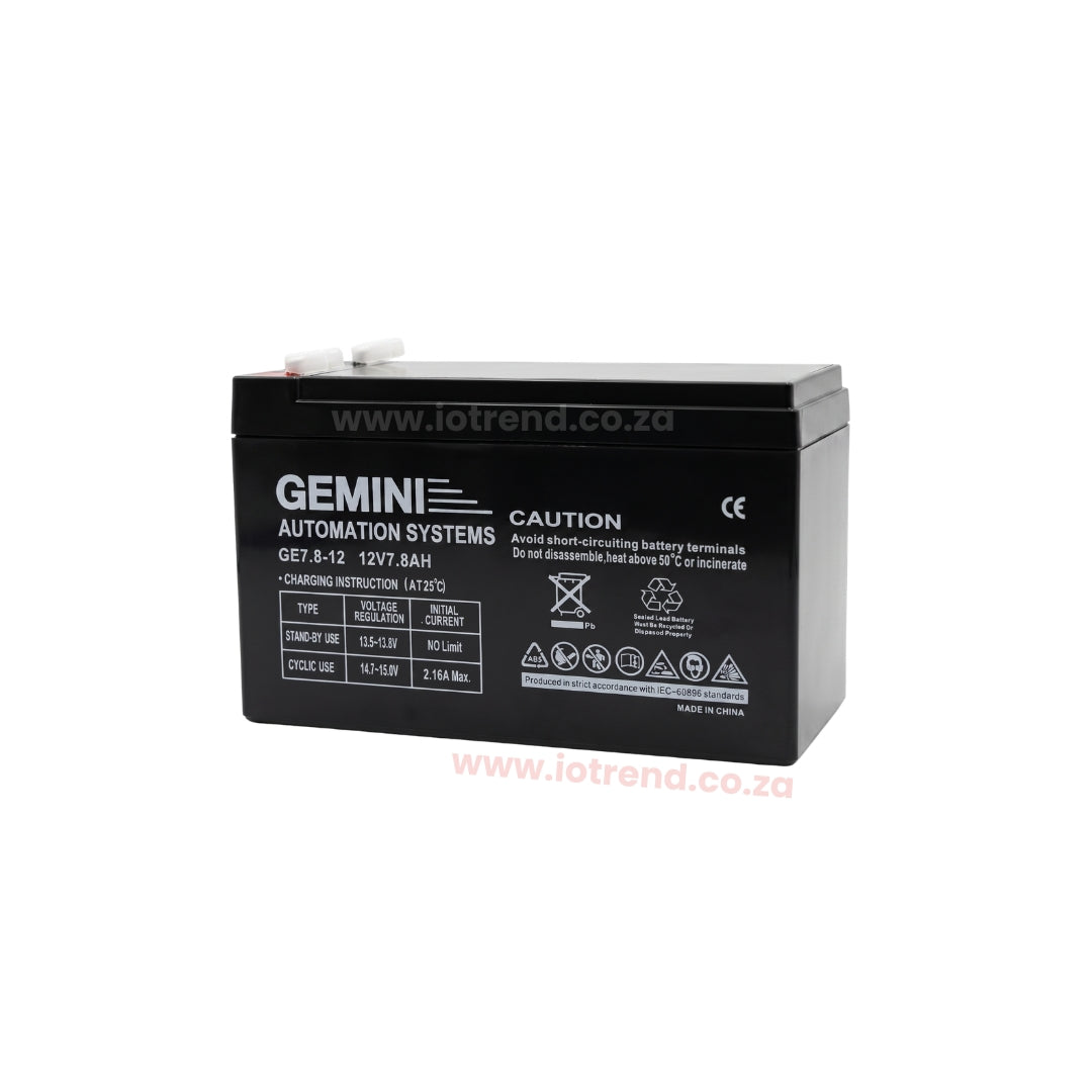 Gemini 12V 7.2AH Rechargeable Sealed Lead Acid Battery