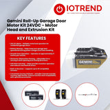 Gemini GDO Roll-Up 24VDC Motor Head & Extrusion + 2x 3 Button Remotes