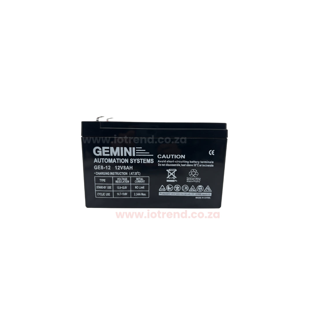 Gemini Slider 500 Sliding Gate Motor Kit with 7Ah Battery, 2 Remotes, Base Plate, 4m Steel Rack, Anti-Theft Bracket & GEMLINK