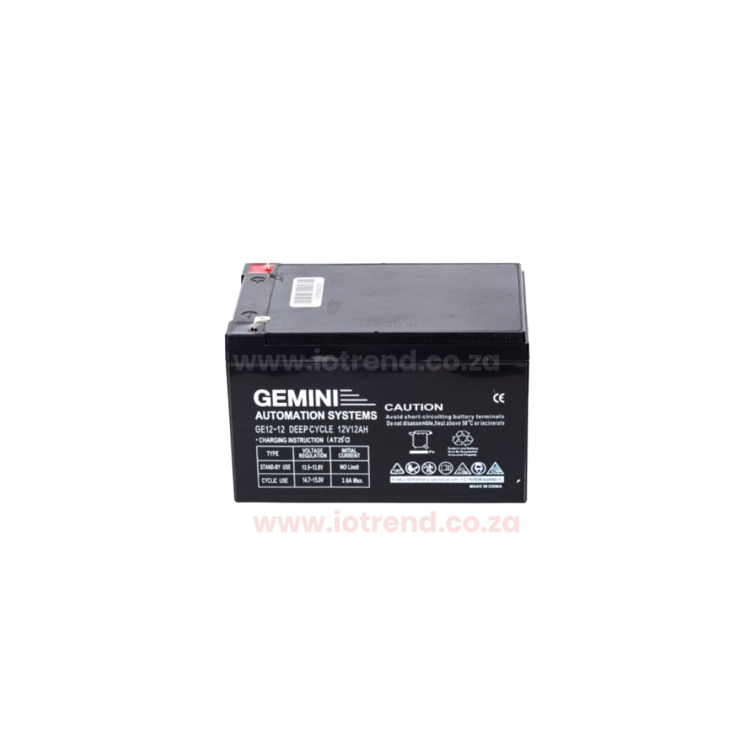 Gemini Slider 500+ Sliding Gate Motor Kit with 12Ah Battery, 2 Remotes, Base Plate, 4m Steel Rack & Anti-Theft Bracket