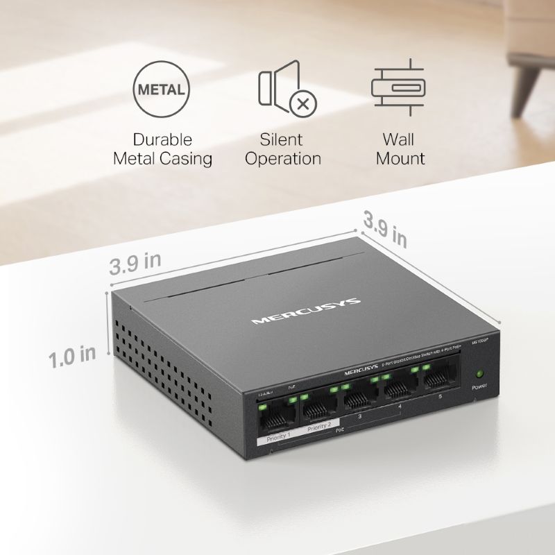 Mercusys MS105GP 5-Port Gigabit Desktop Switch with 4-Port PoE+ - image 10