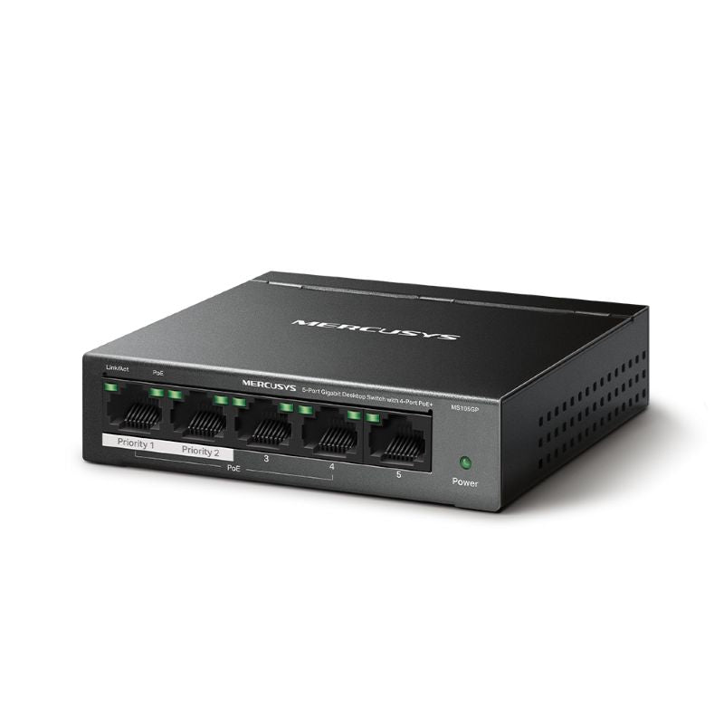 Mercusys MS105GP 5-Port Gigabit Desktop Switch with 4-Port PoE+ - image 2