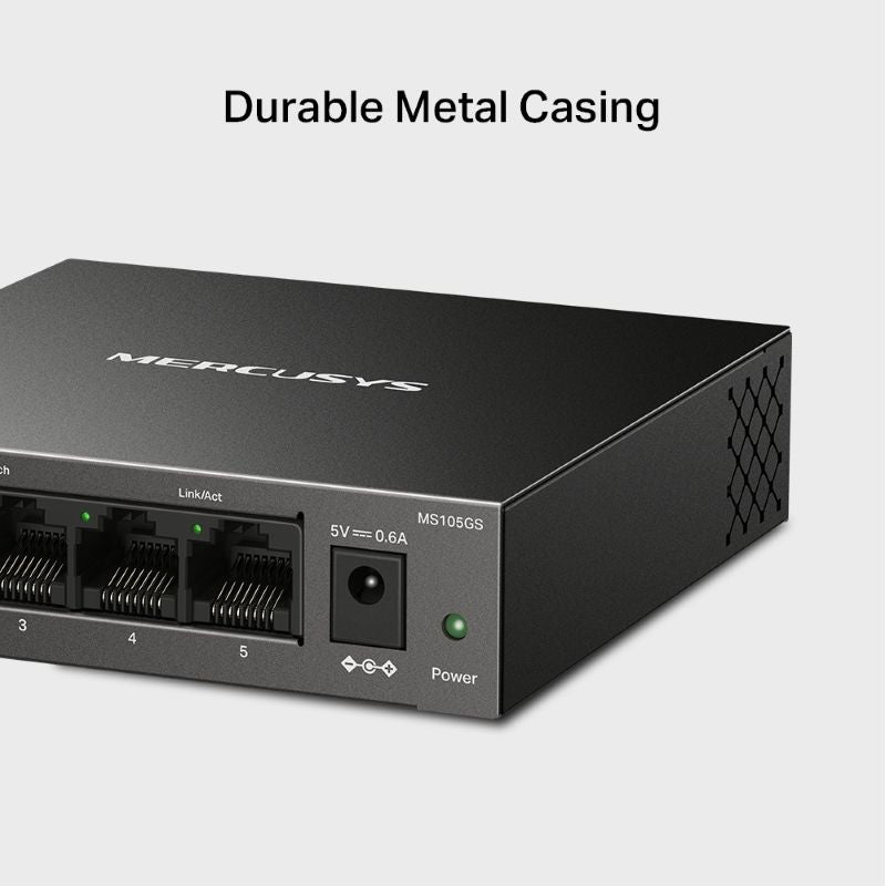 Mercusys MS105GS 5-Port Gigabit Desktop Switch (Steel Case) - image 4
