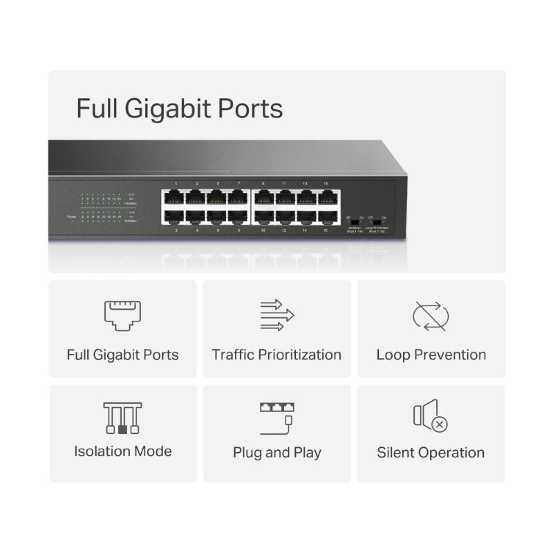 Mercusys MS116GS 16-Port Gigabit Desktop/Rackmount Switch - image 4