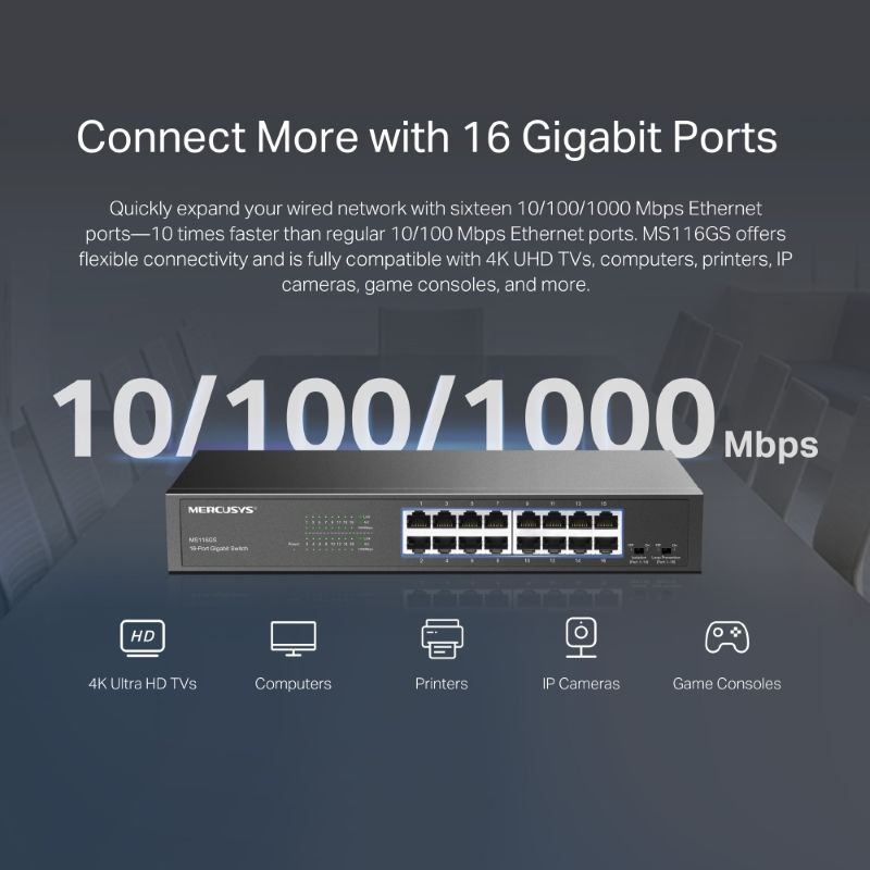 Mercusys MS116GS 16-Port Gigabit Desktop/Rackmount Switch - image 5