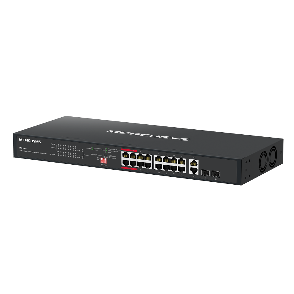 Mercusys MS120GP 20-Port Gigabit Rackmount Switch with 16-Port PoE+ - image 2