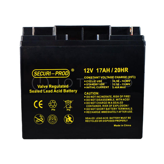 Securi Prod 12V 17AH Rechargeable Sealed Lead Acid Battery - IOTREND