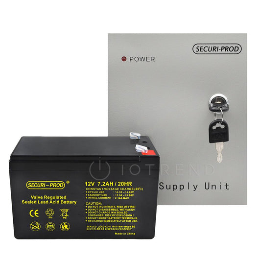Securi Prod Backup Power Supply 13.6VDC 3Amp with Securi Prod 7.2Amp Battery - IOTREND