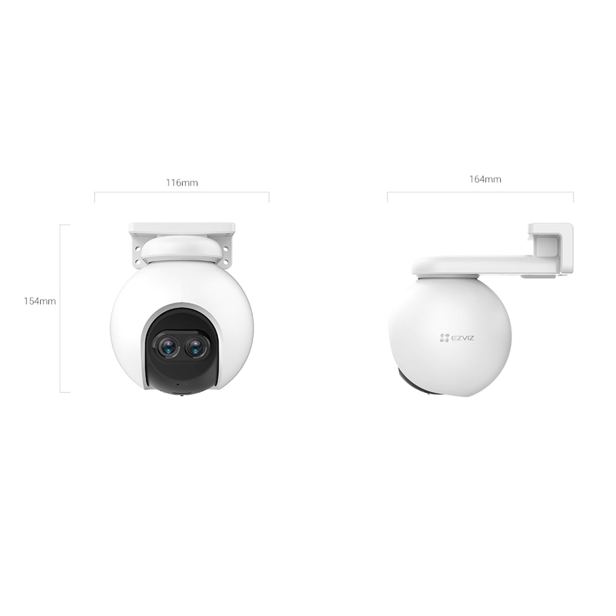 Ezviz C8PF Dual Lens Pan and Tilt 2MP camera CS-C8PF-A0-6E22W Product Dimensions CC599-8