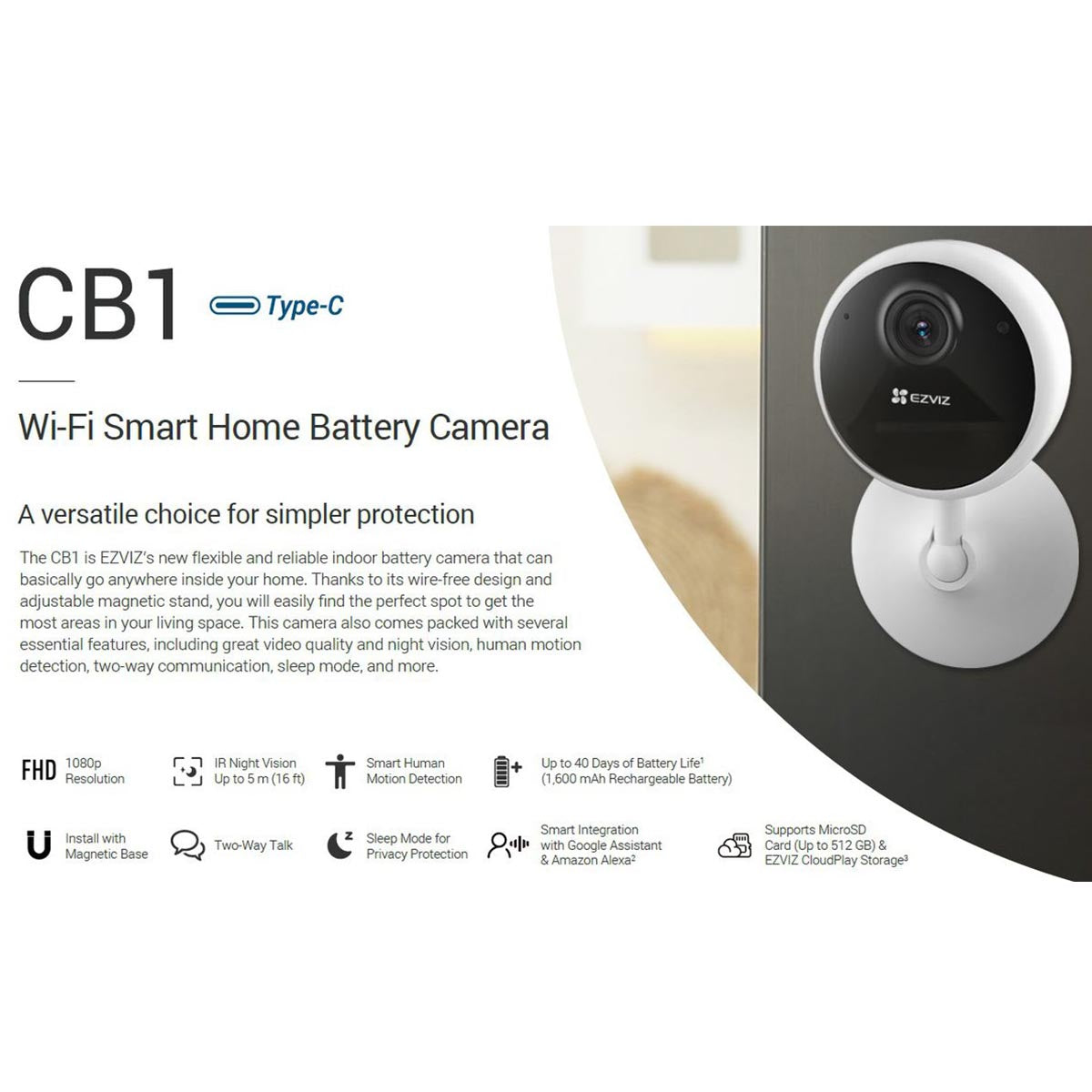 Ezviz CB1 1080P WiFi Battery-operated camera - Features - CC599-15