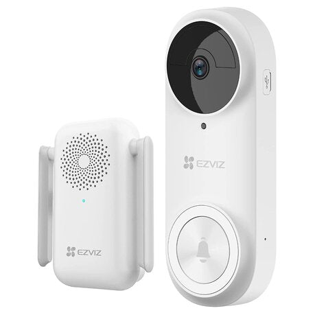 Ezviz DB2 Wireless Video Doorbell Kit CS-DB2-A0-2C5WPB DB2 and Chime front view CC599-9