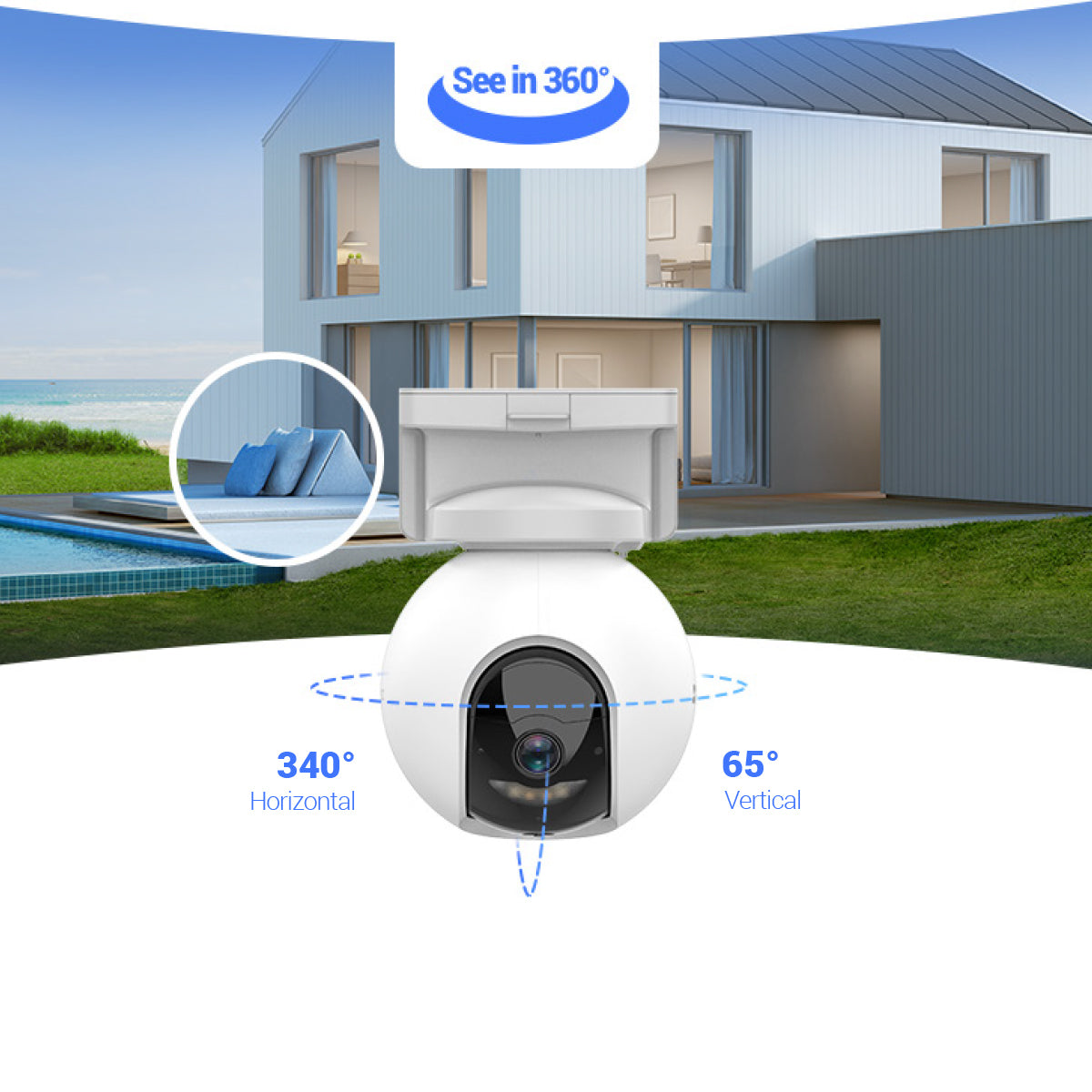 Ezviz HB8 WiFi Battery-Powered Pan & Tilt Camera CS-HB8-R100-2C4W 360° View