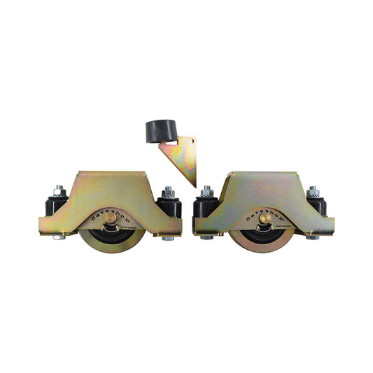 GateshoX Sliding Gate Wheel Set 80mm Electroplated Including End Stopper
