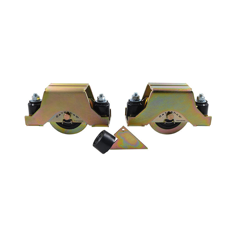 GateshoX Sliding Gate Wheel Set 80mm Electroplated Including End Stopper