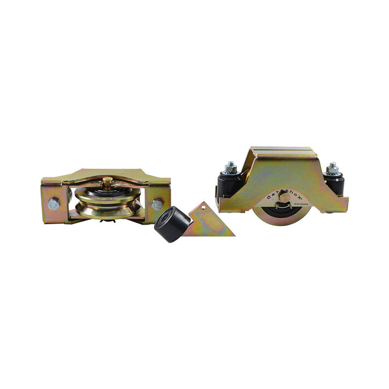 GateshoX Sliding Gate Wheel Set 80mm Electroplated Including End Stopper