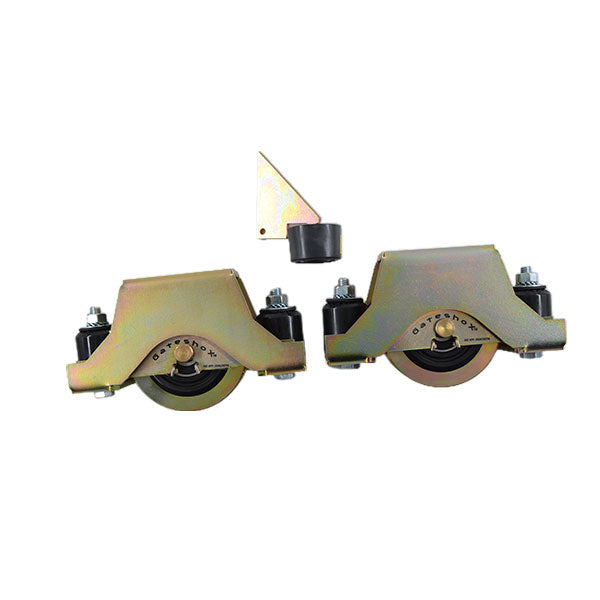 GateshoX Sliding Gate Wheel Set 80mm Electroplated Including End Stopper