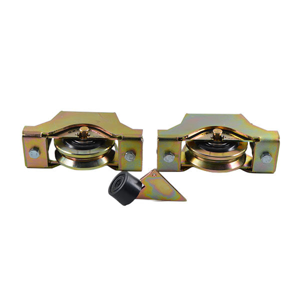 GateshoX Sliding Gate Wheel Set 80mm Electroplated Including End Stopper