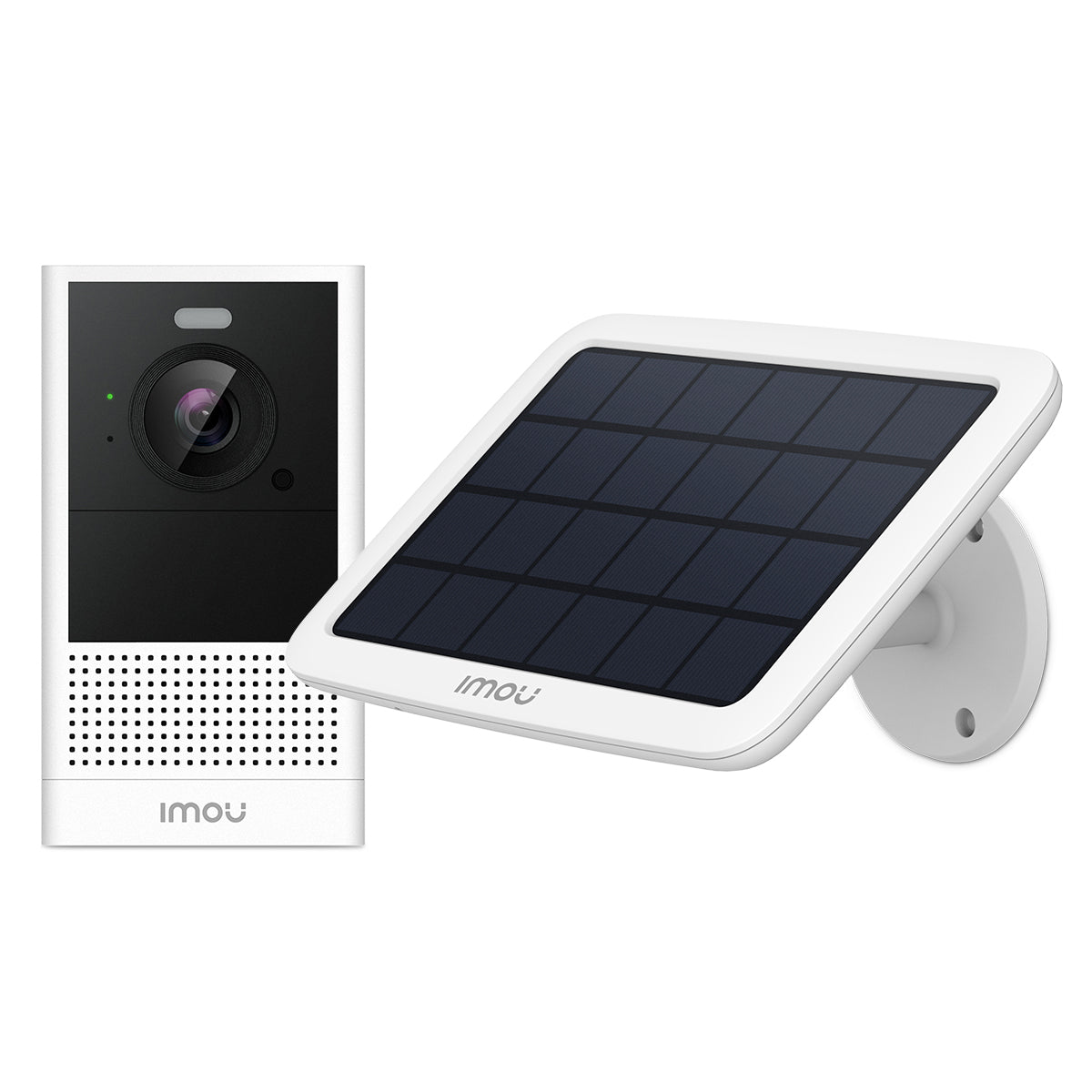 Imou Cell 2 4MP Battery Operated Wi-Fi Camera + Solar Panel Kit IPC-B46LP-White and FSP11 Cell 2 and Solar Panel Front View CC473-6 and PS470 