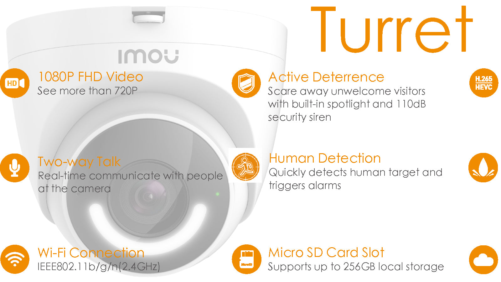 Imou Turret 2MP Indoor & Outdoor Wi-Fi Security Camera IPC-T26EP product information 1 CC473-5