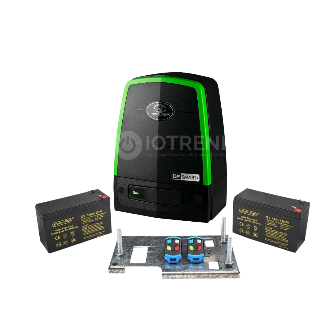 Centurion D10 Turbo SMART+ Gate Motor Incl Batteries and Remotes with Baseplate