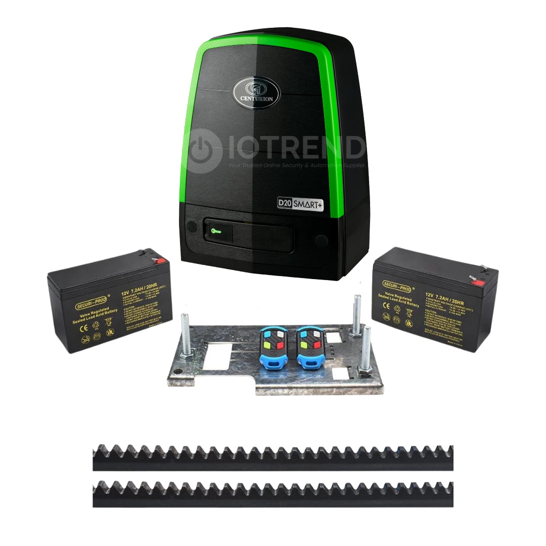 Centurion D20 SMART+ Gate Motor Kit Incl 4m Steel Rack (New Launch)