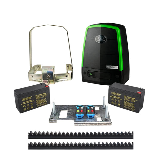 Centurion D20 SMART+ Gate Motor Kit Incl 4m Steel Rack and Anti-theft Bracket
