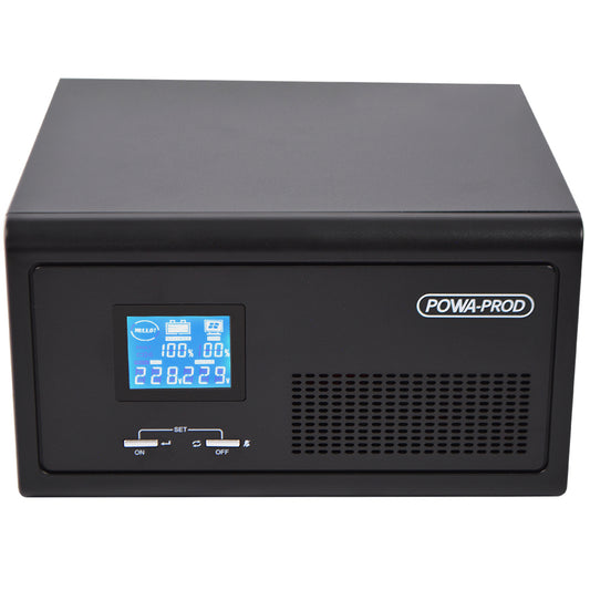 Powa-Prod 1000W Inverter Pure Sine Wave 12VDC Intelligent Charger LCD Front View