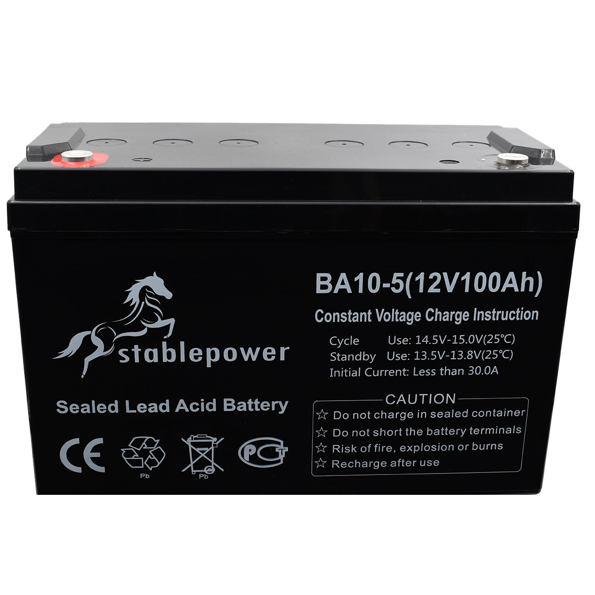 Stablepower 12V 100AH Rechargeable Sealed Lead Acid Battery Image 1 BA10-5