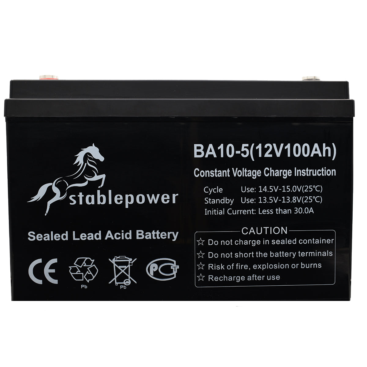 Stablepower 12V 100AH Rechargeable Sealed Lead Acid Battery Image 2 BA10-5