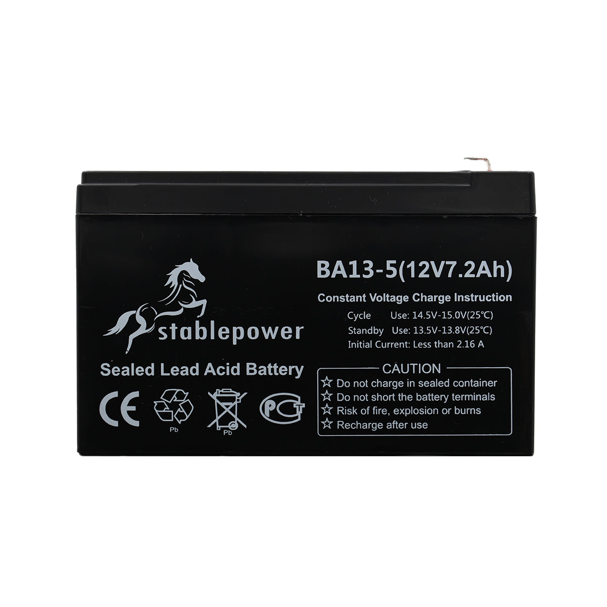 Stablepower 12V 7.2AH Rechargeable Sealed Lead Acid Battery Image 2 BA13-5n1