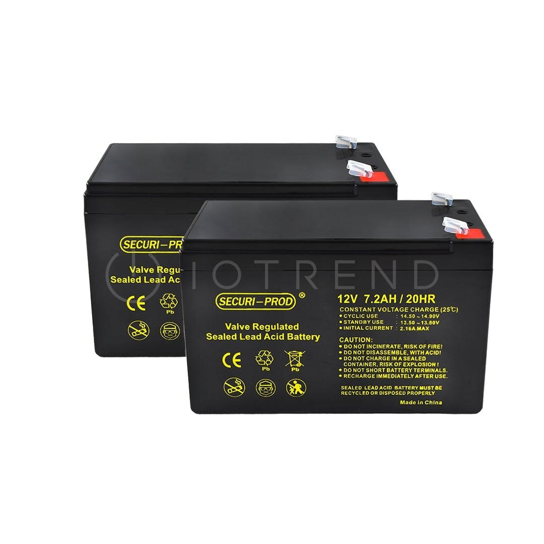 12V Securi-Prod 7.2AH batteries front view BA13-2