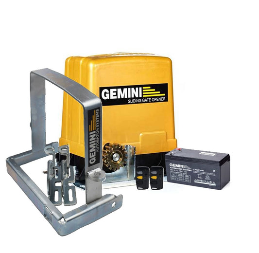 Gemini DC Slider 7AH Gate Motor Kit with Anti-Theft Bracket (No Rack)