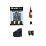 Gemini Slider 600 24V Sliding Gate Motor Kit with 2 x 12V 5Ah Batteries, 2 Remotes, Base Plate, 4m Steel Rack, Anti-Theft Bracket & GEMLINK