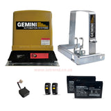 Gemini Slider 800 Complex 24V Sliding Gate Motor Kit with 24V 8Ah Battery, Remotes, Base Plate, Anti-Theft Bracket & GEMLINK