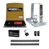 Gemini Slider 500 Sliding Gate Motor Kit with 7Ah Battery, 2 Remotes, Base Plate, 4m Steel Rack, Anti-Theft Bracket & GEMLINK