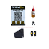 Gemini Slider 500+ Sliding Gate Motor Kit with 12Ah Battery, 2 Remotes, Base Plate, 4m Steel Rack & Anti-Theft Bracket