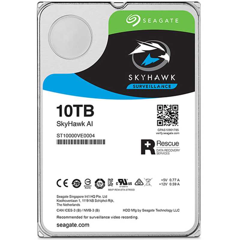 Seagate SkyHawk Surveillance AI Hard Drive 10TB SATA 3.5