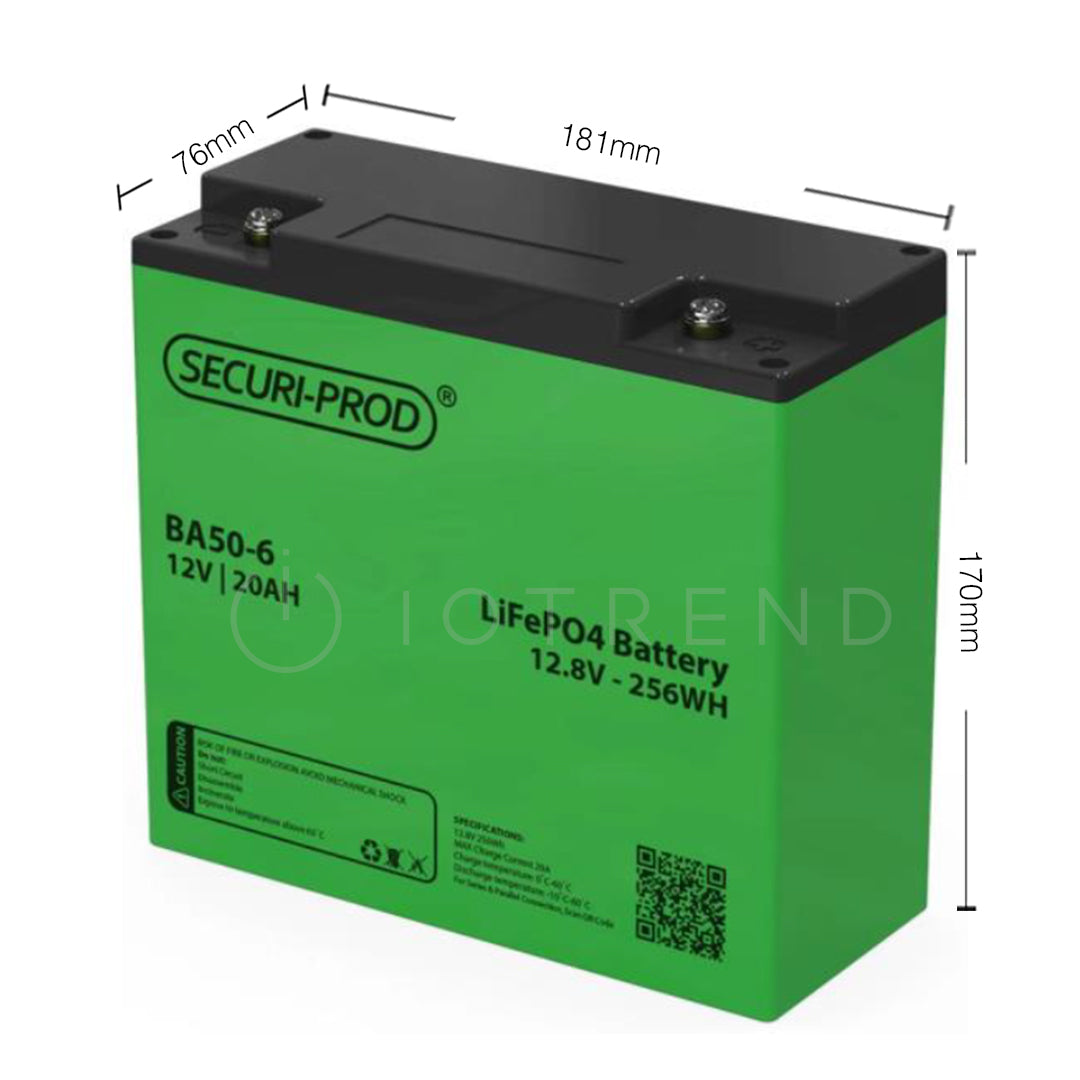 Securi Prod Lithium Iron Phosphate Battery 12.8V 20AH Image 2