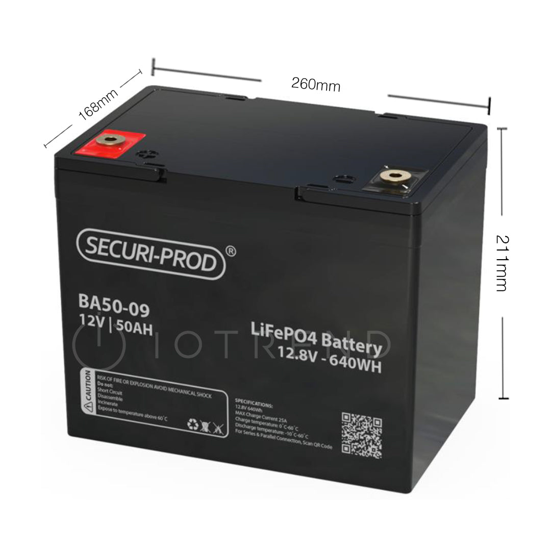    Securi-Prod Lithium LiFePO4 Battery 12.8V 50AH image 2