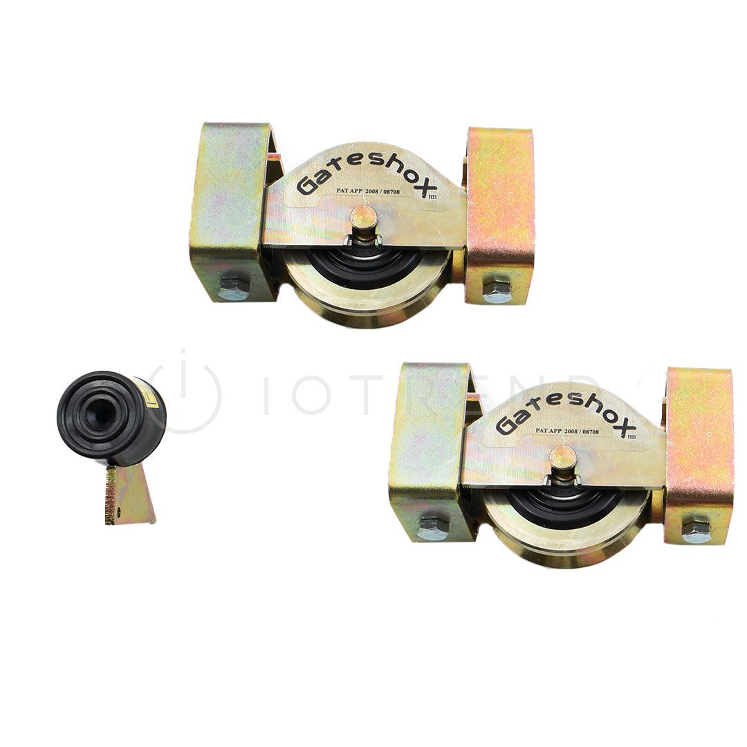 GateshoX Sliding Gate Wheel Set 80mm Electroplated Including End Stopper - IOTREND