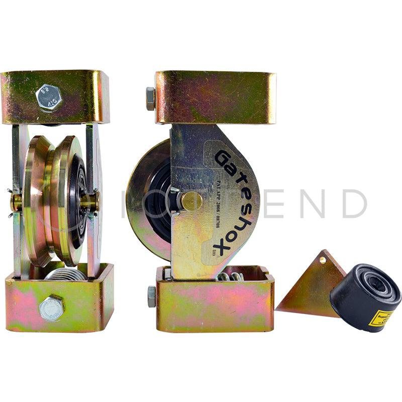 GateshoX Sliding Gate Wheel Set 80mm Electroplated Including End Stopper - IOTREND