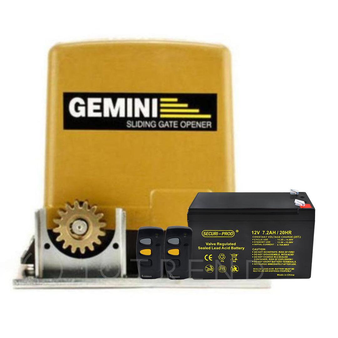 Gemini DC Slider Gate Motor 7Ah Incl 2 x Remotes and Securi-Prod Battery (No Rack) - IOTREND