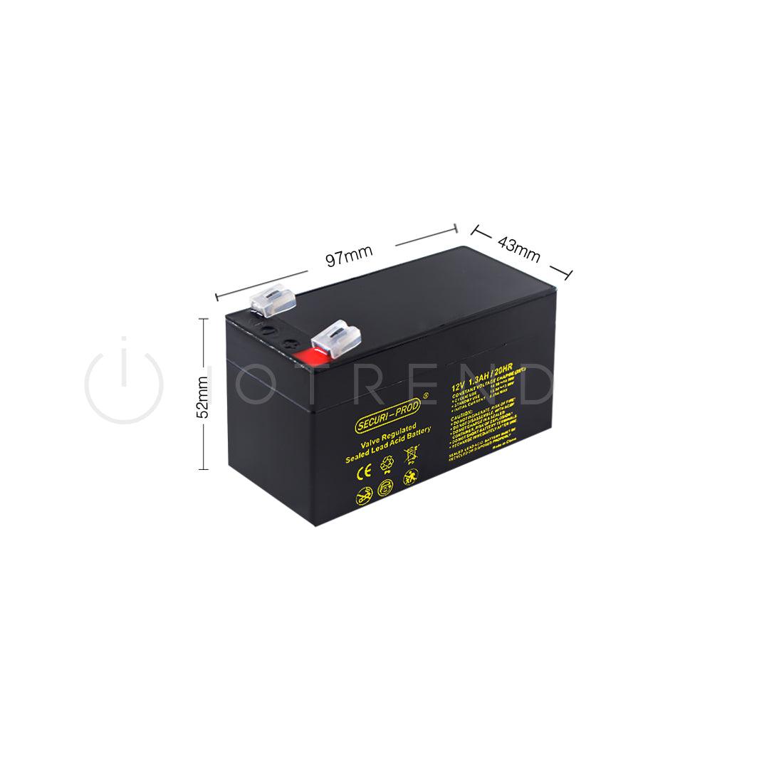 Securi Prod 12V 1.3AH Rechargeable Sealed Lead Acid Battery - IOTREND