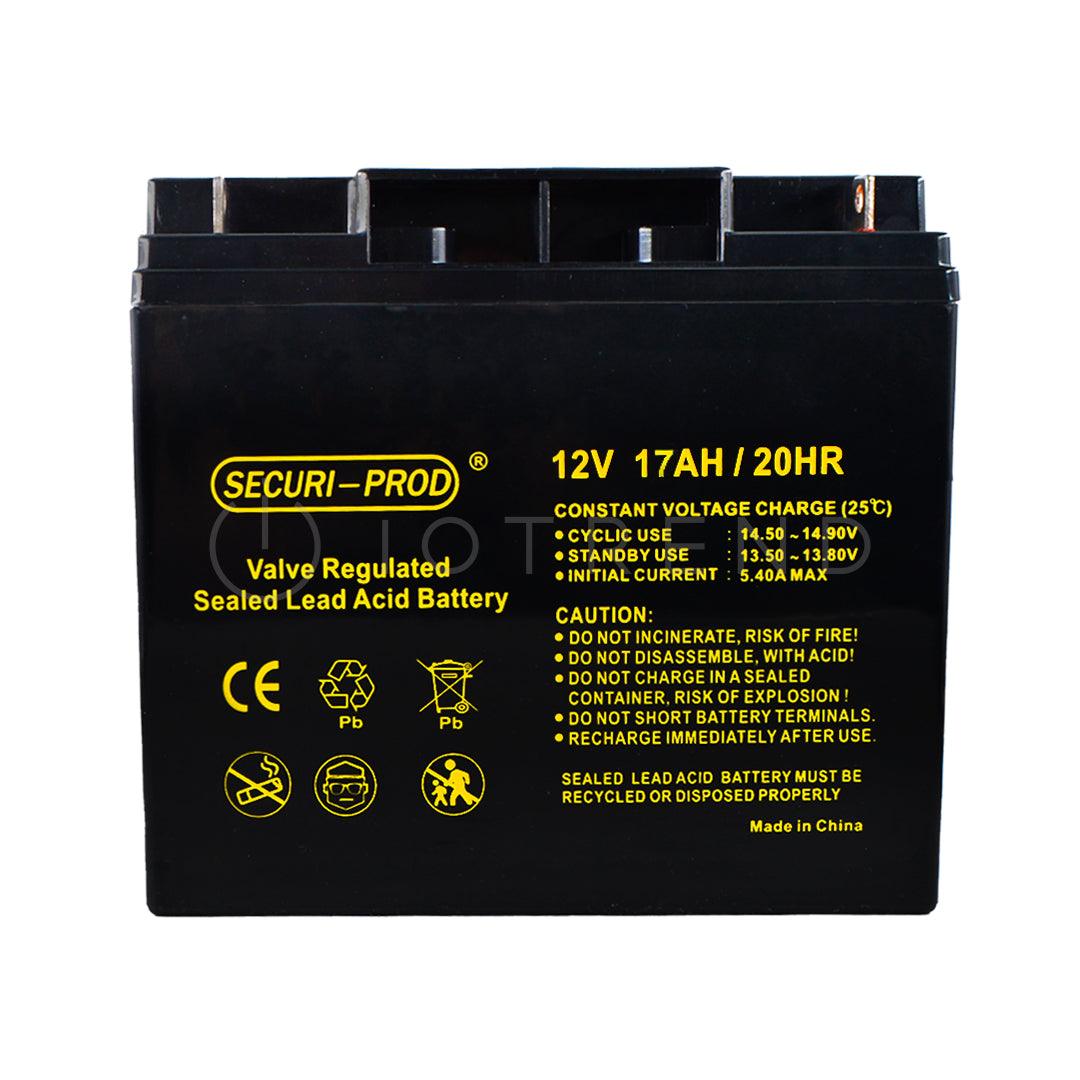 Securi Prod 12V 17AH Rechargeable Sealed Lead Acid Battery - IOTREND