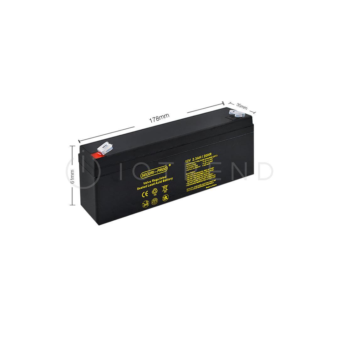 Securi Prod 12V 2.3AH Rechargeable Sealed Lead Acid Battery - IOTREND