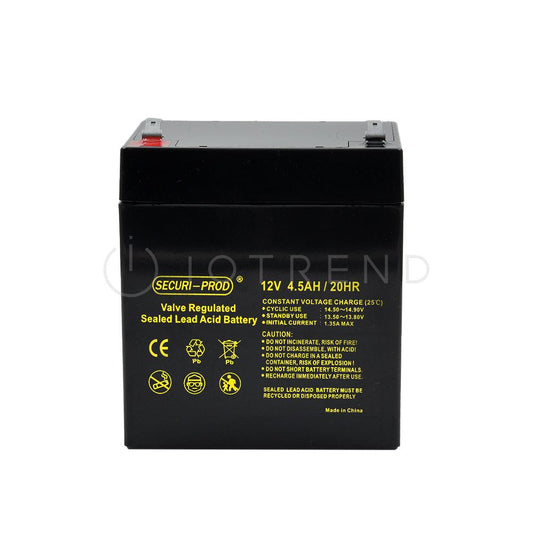 Securi Prod 12V 4.5AH Rechargeable Sealed Lead Acid Battery - IOTREND