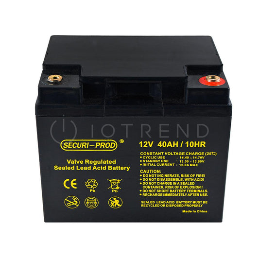 Securi Prod 12V 40AH Rechargeable Sealed Lead Acid Battery - IOTREND