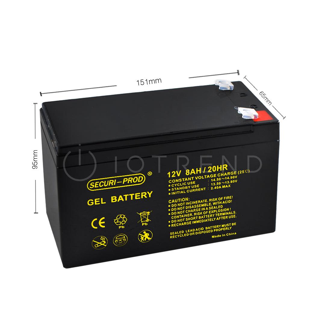 Securi Prod 12V 8AH Rechargeable Gel Battery - IOTREND